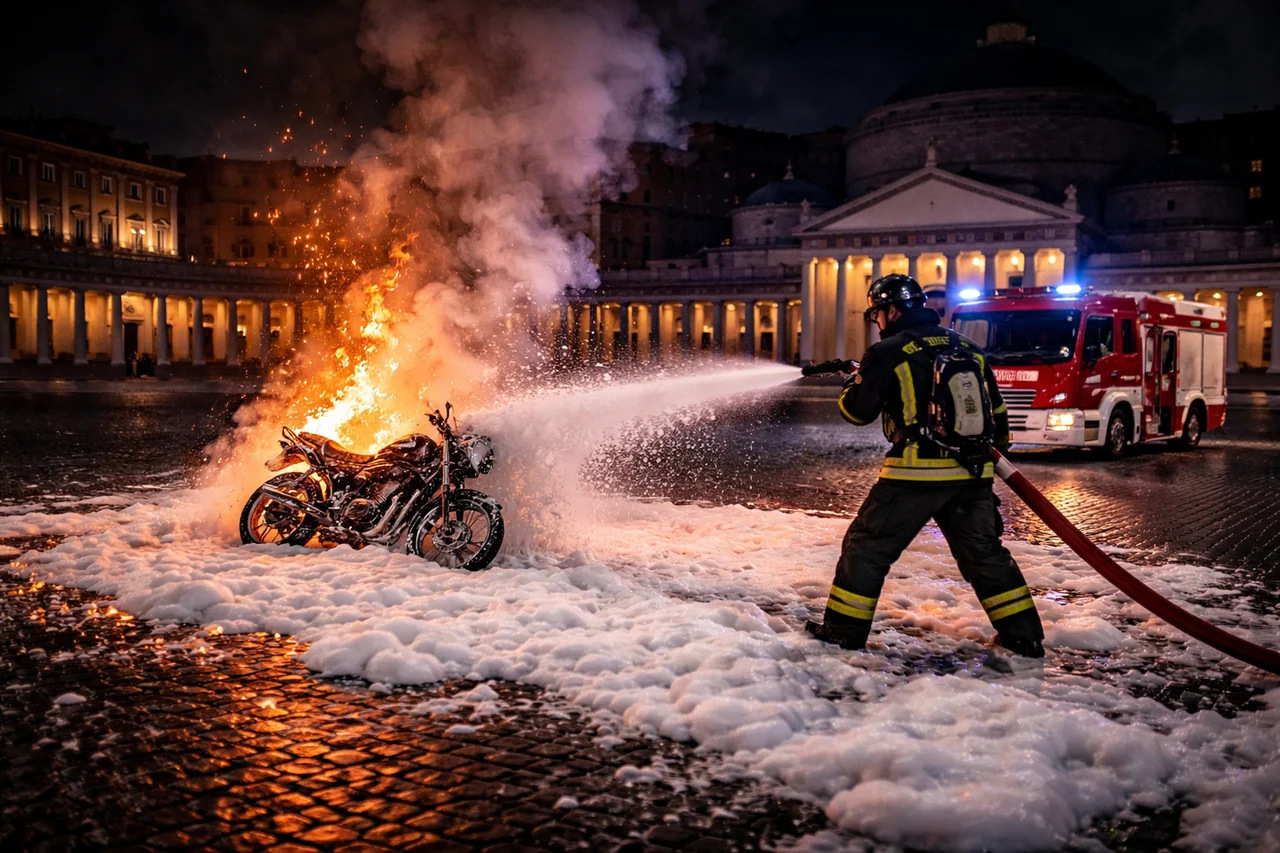 Santa Severa: Furgone in fiamme in Via Paolo Borsellino